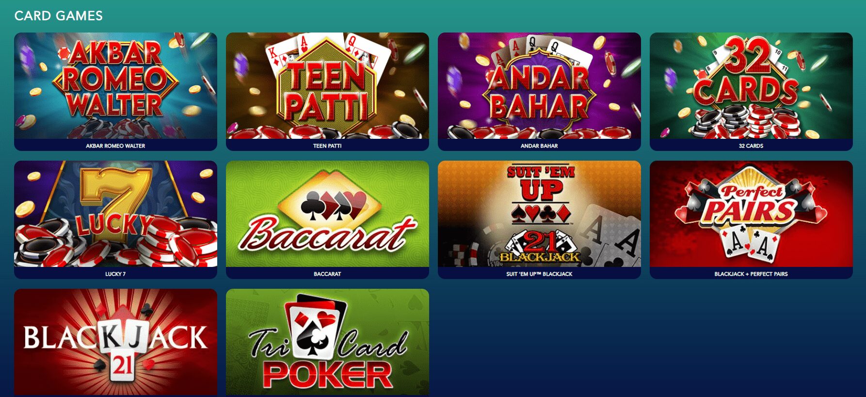 Heaps O Wins table games