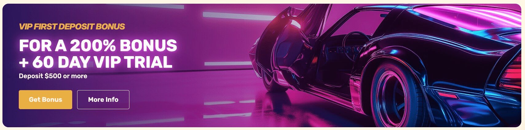 Let's Lucky Casino First VIP deposit bonus