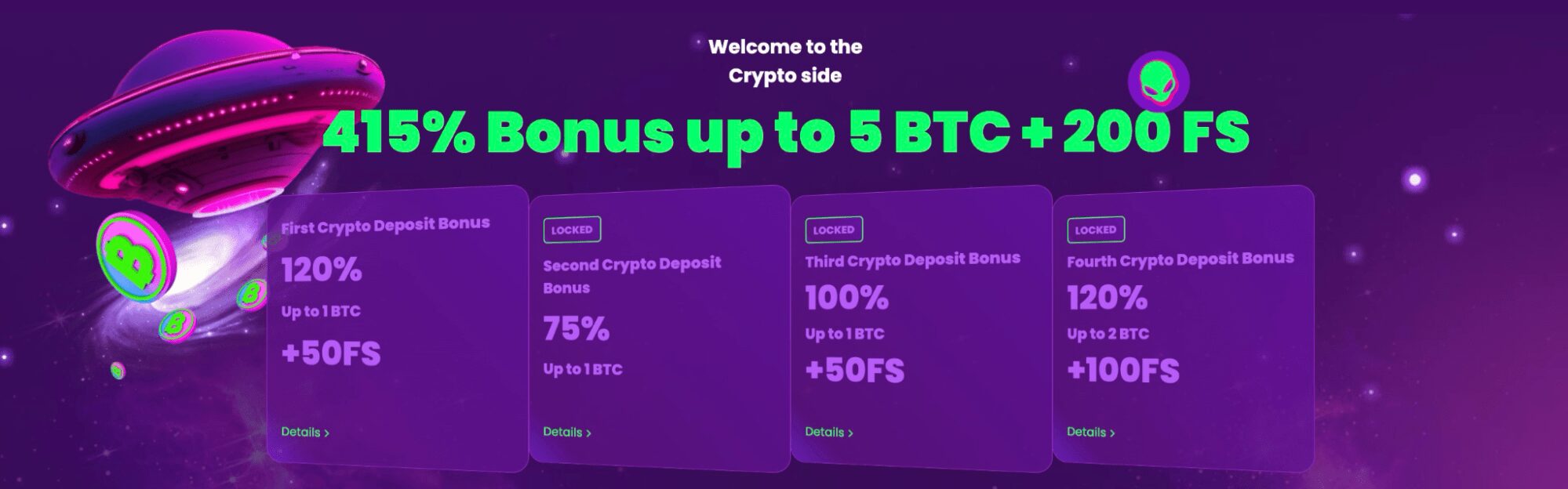 Rocket Casino crypto bonuses