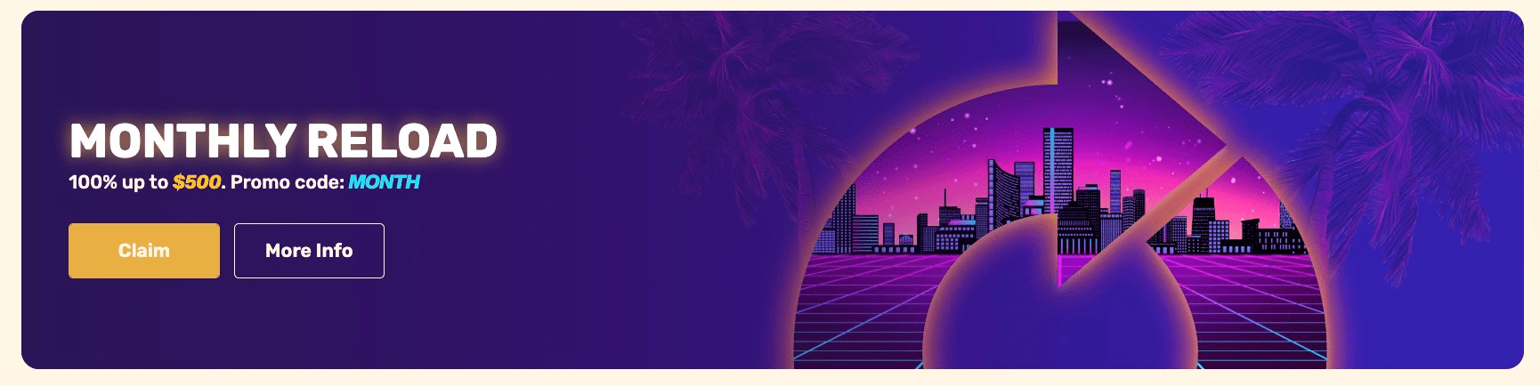 Let's Lucky Casino monthly reload promo