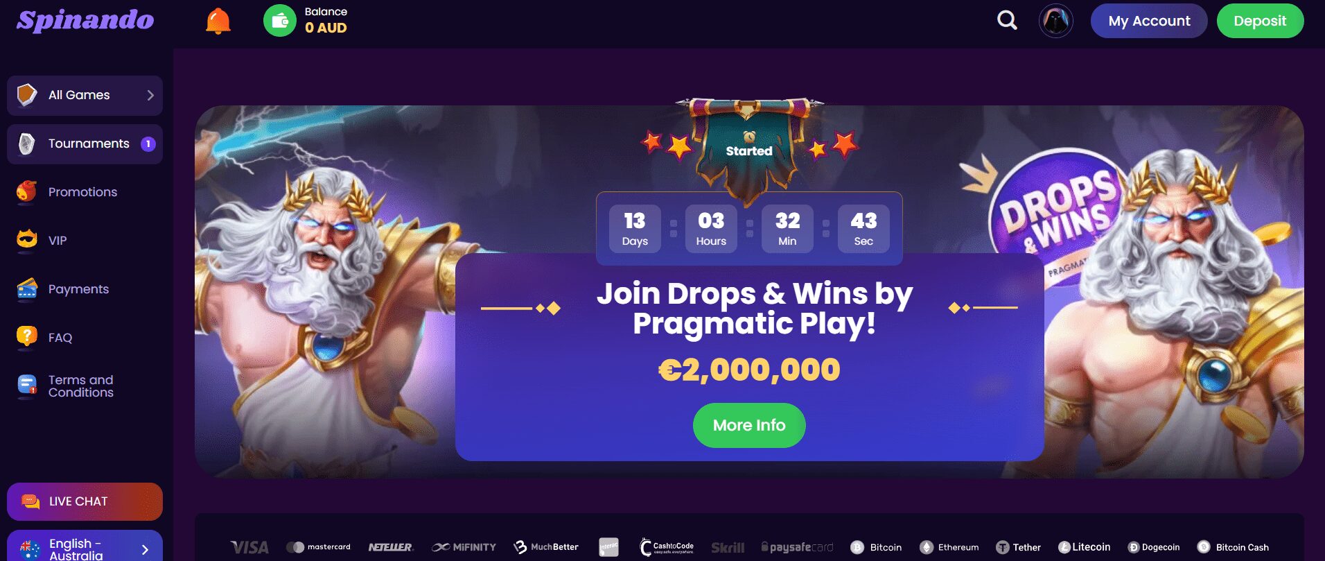 Spinando Casino Pragmatic Play Tournaments