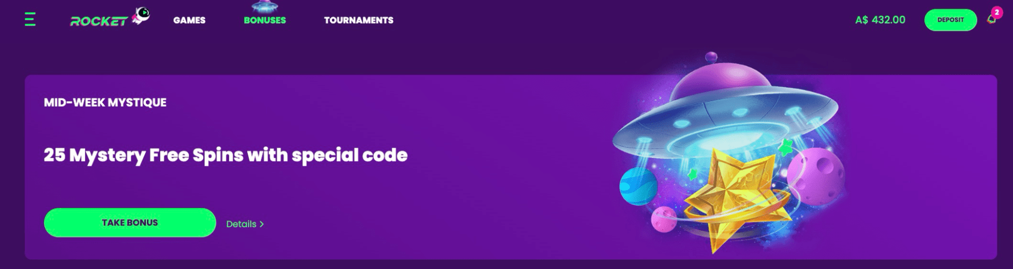 Rocket Casino free spins bonuses