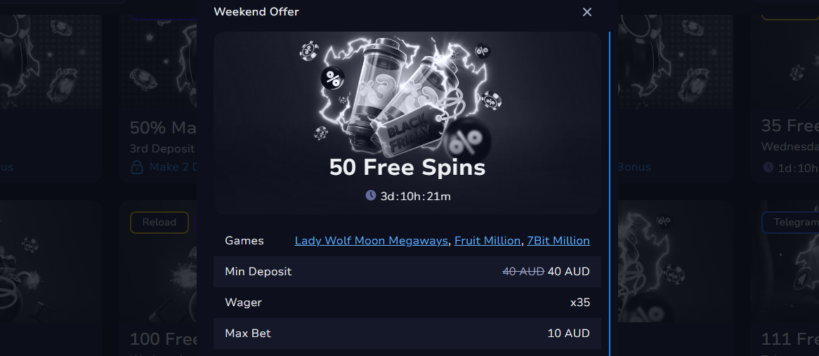 7Bit Casino Weekend Reload bonuses