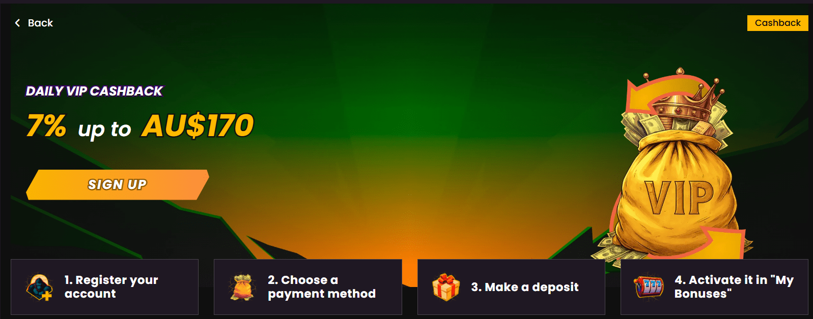 Wild Tokyo Casino daily VIP cashback