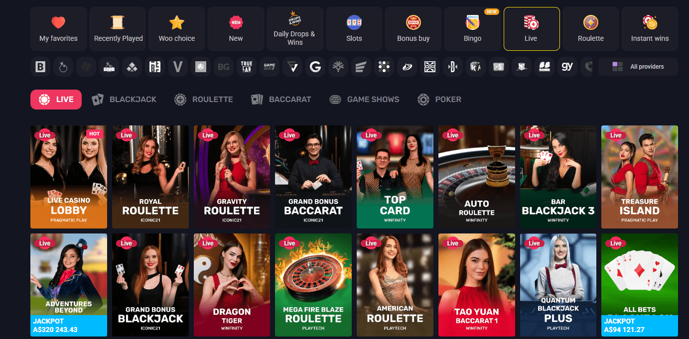Woo Casino Live Casino