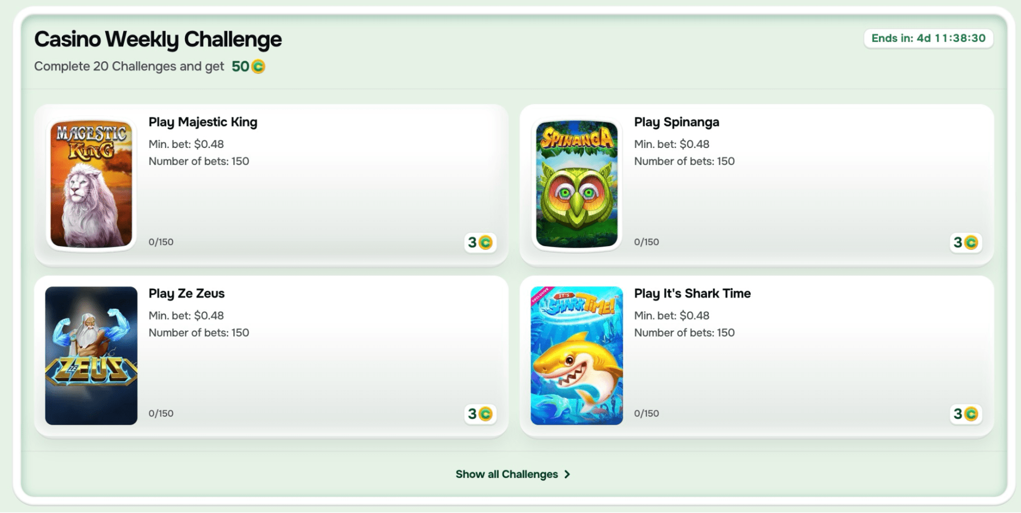 Casinolo casino challenges