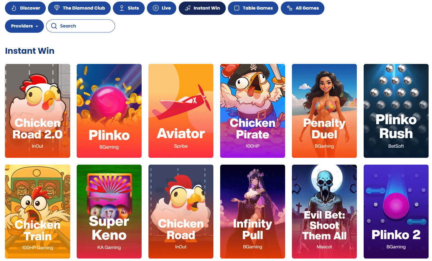 Lukki Casino instant win games