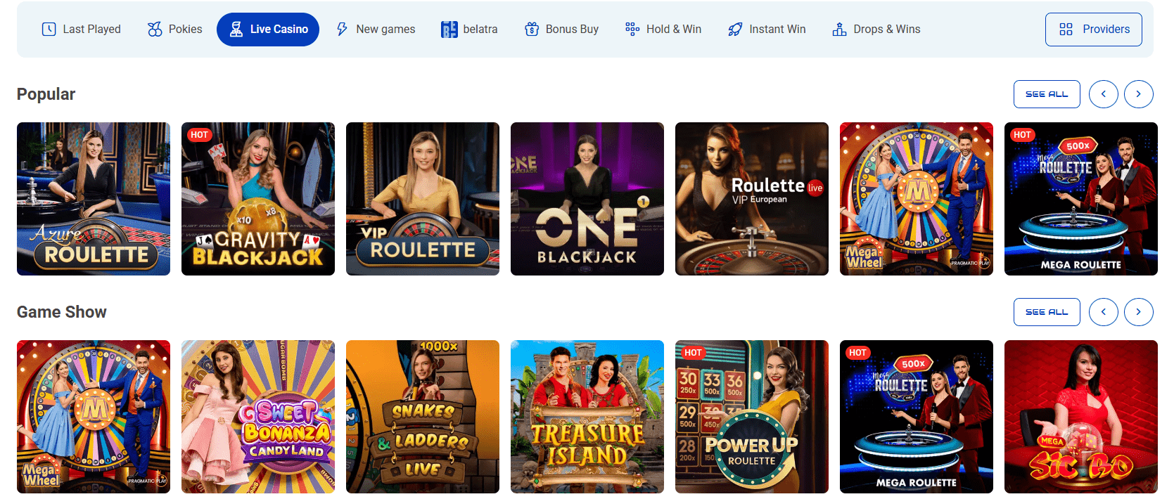 Rocket Spin live casino