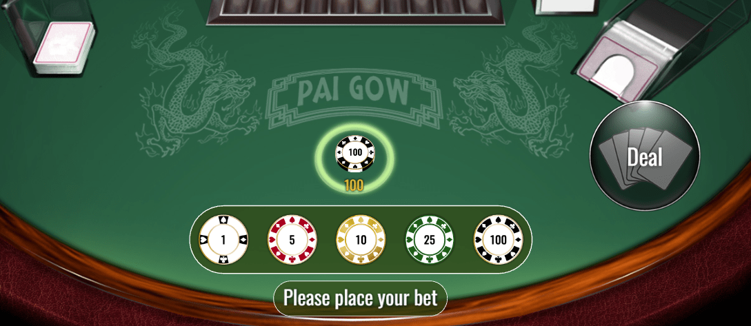 Pai Gow Poker place bet