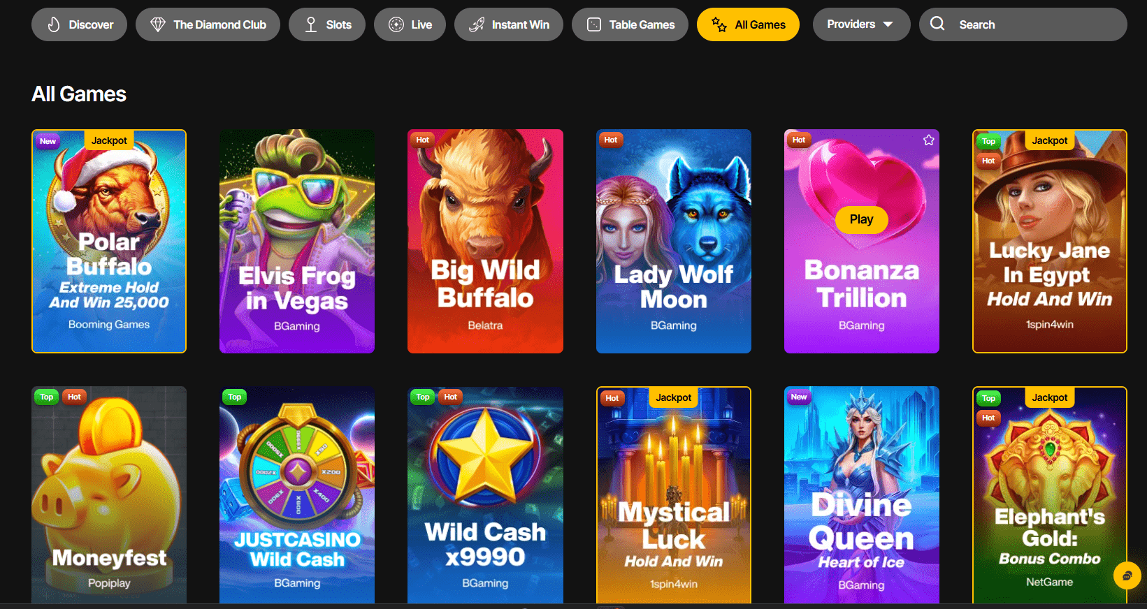 JustCasino real money games