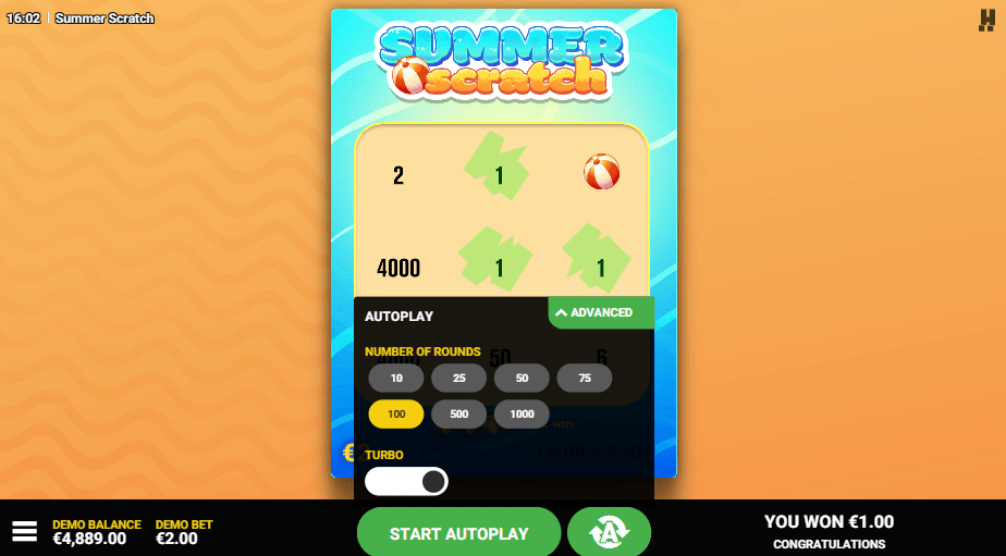 Summer Scratch game test example 2