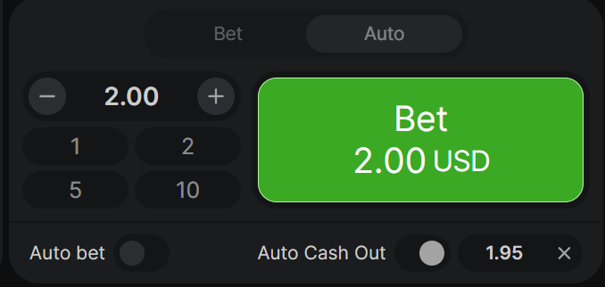 AutoBet Auto Cashout options in crash gambling