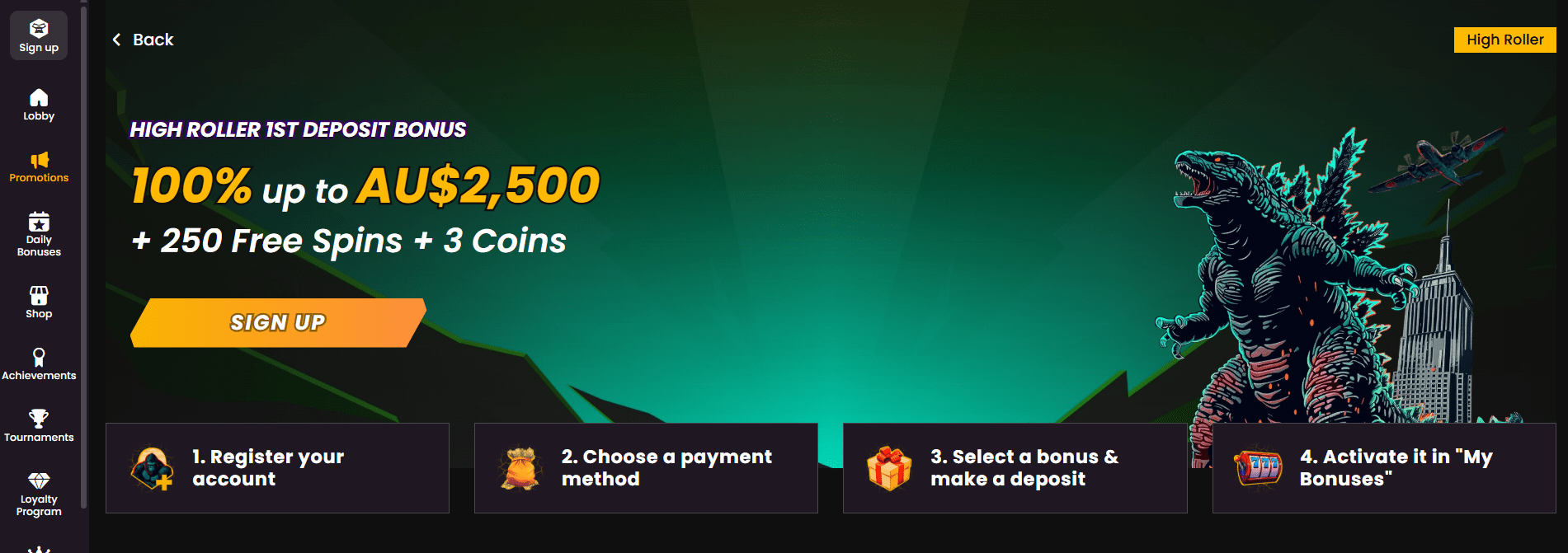 Wild Tokyo high roller first deposit bonus