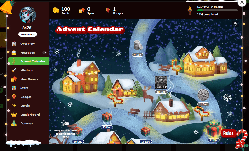 DragonSlots Christmas bonus