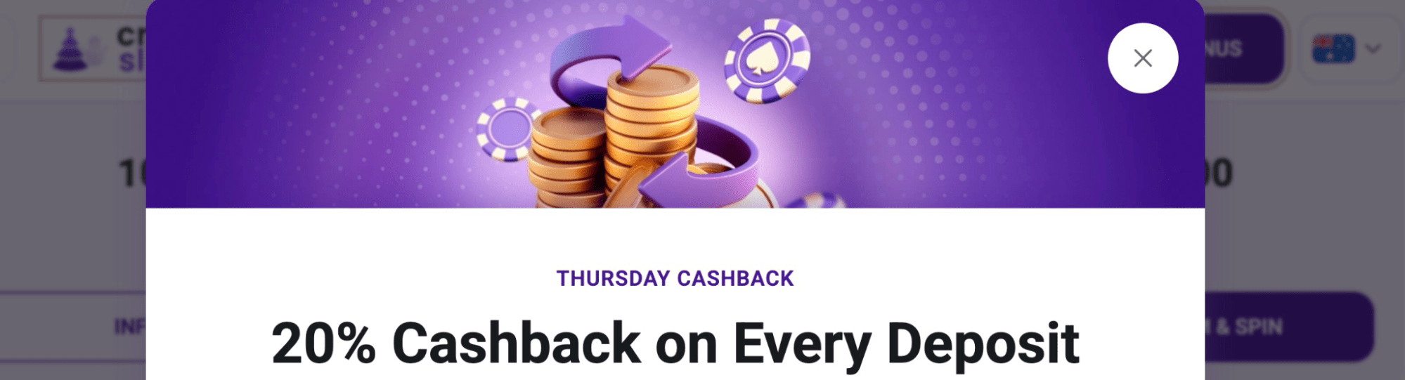 CrownSlots Casino cashback deal
