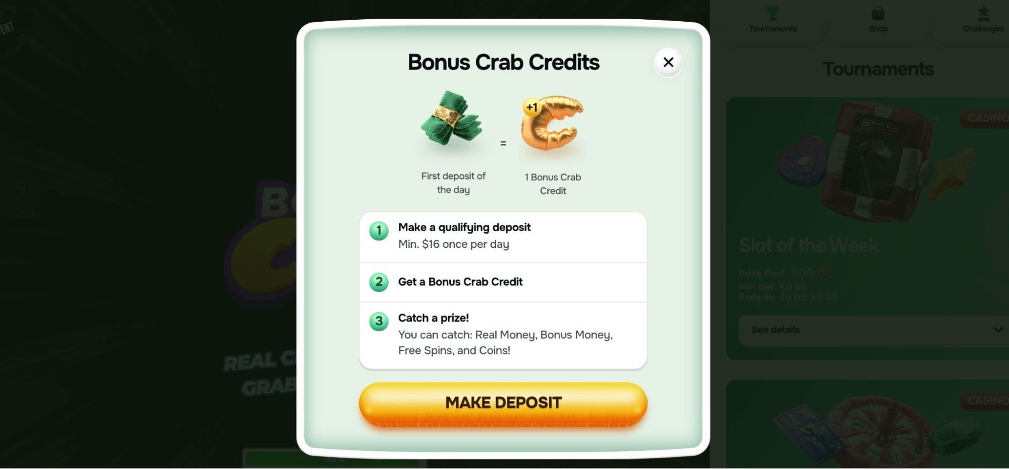 Casinolo bonus crab credits