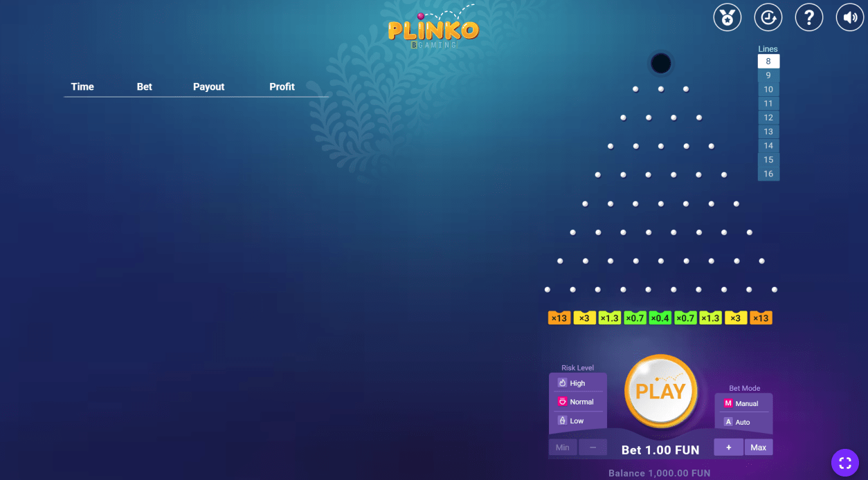 Plinko layout