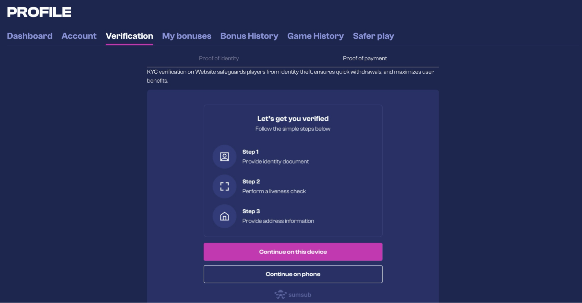 God of Wins Casino verification checks