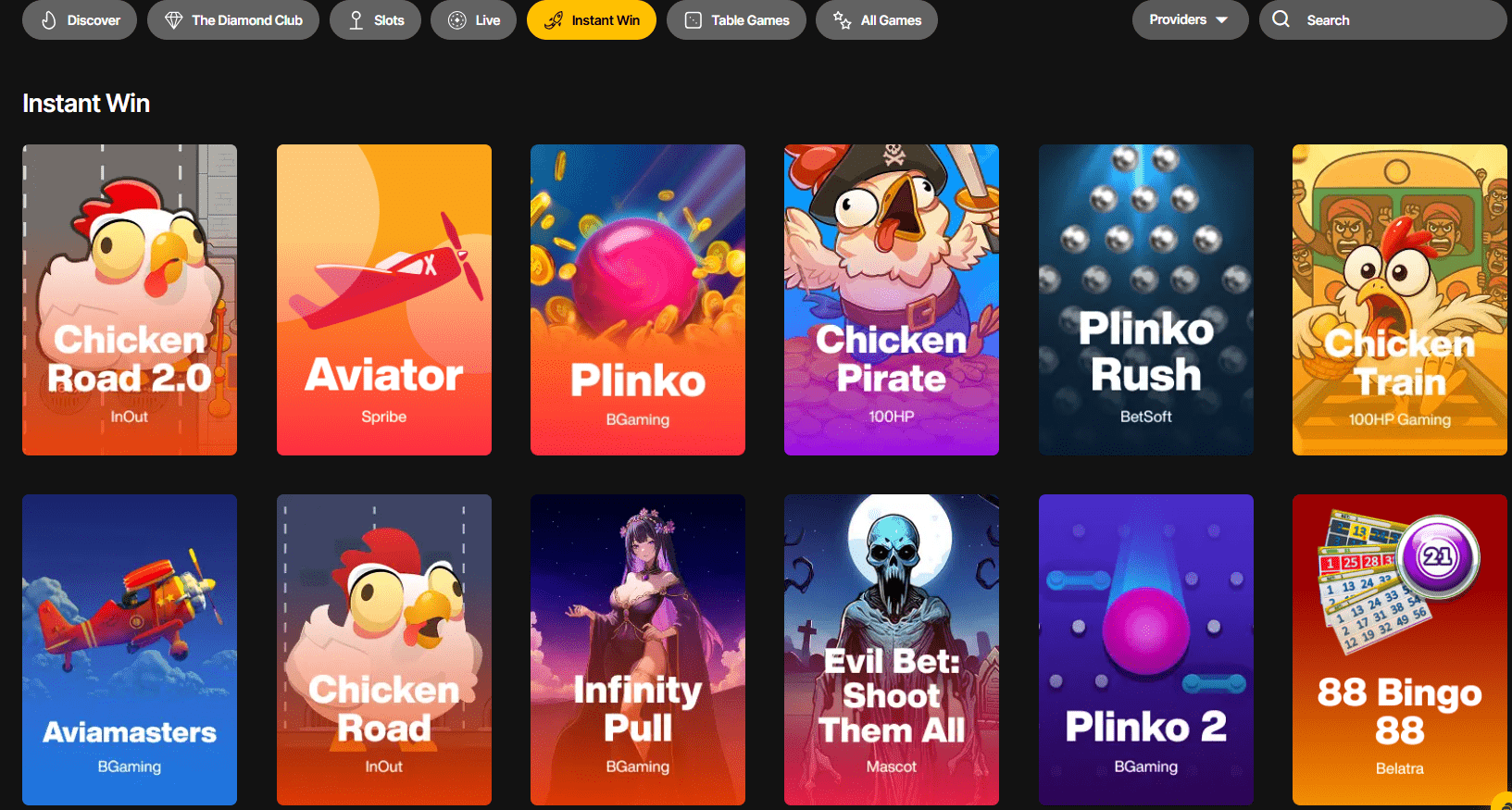 JustCasino instnat win games