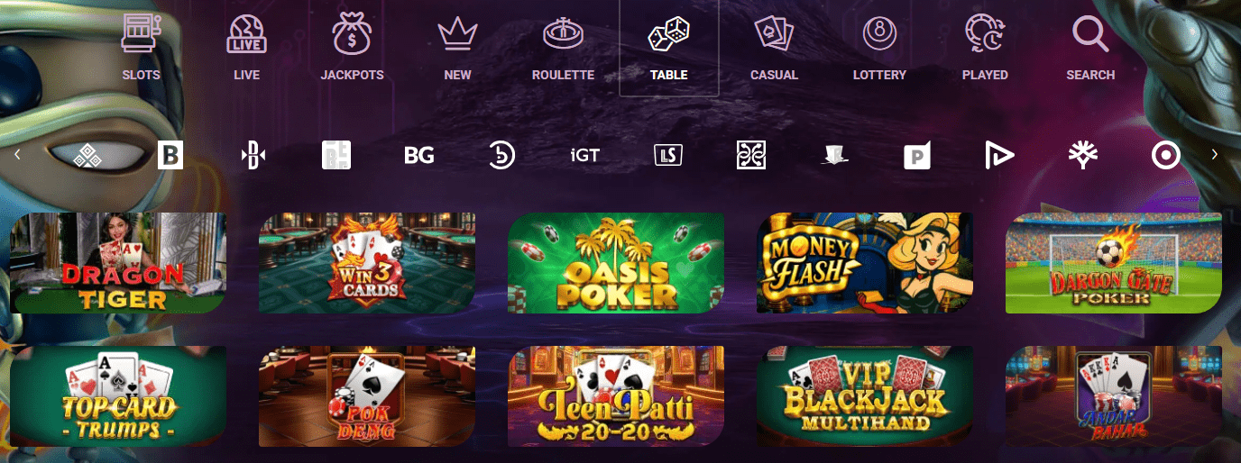 Ricky Casino Online Table Games