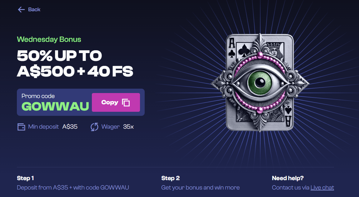 God of Wins Casino Wednesday Bonus