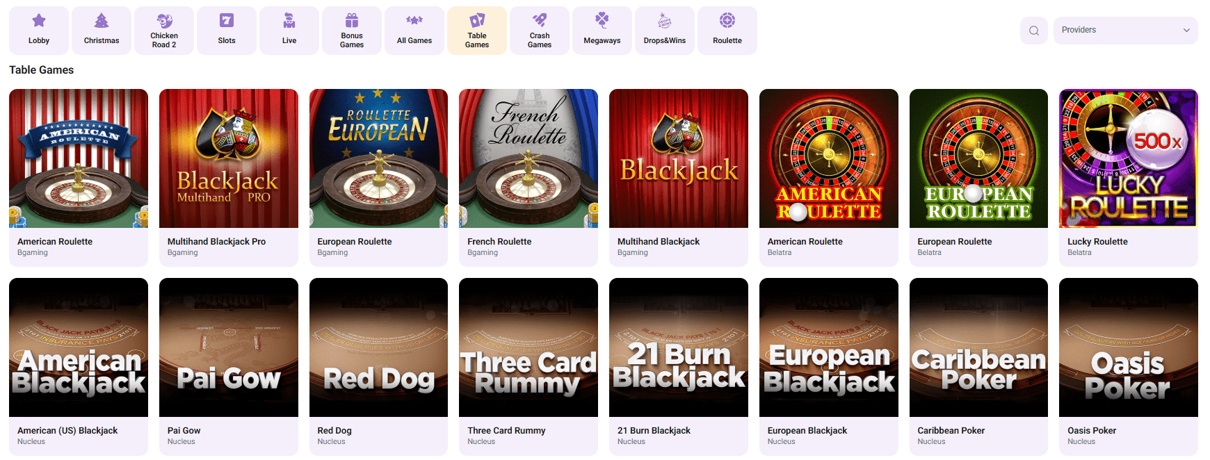 CrownSlots Casino Table Games