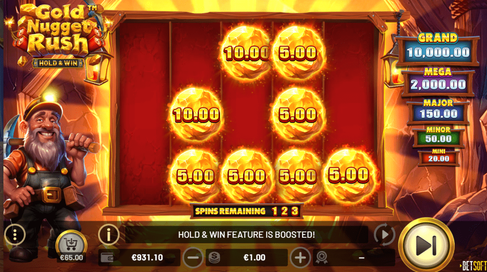 Gold Nugget Rush: Hold and Win pokie