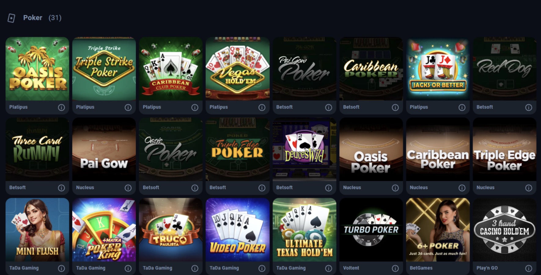 Thunderpick poker games