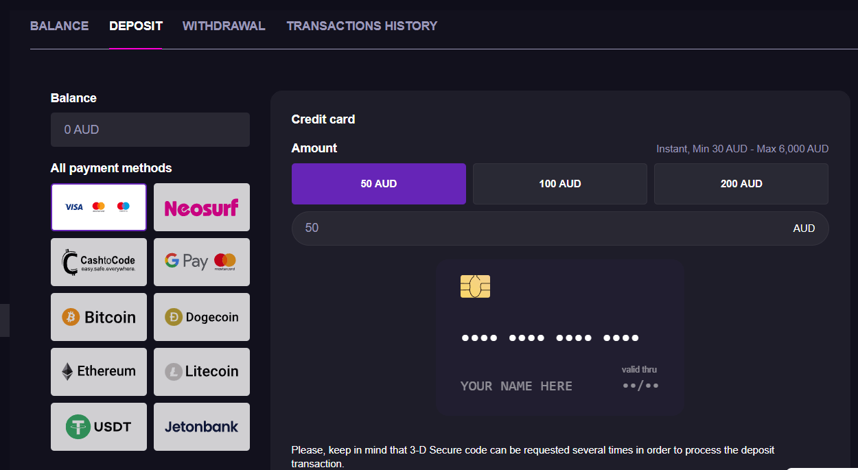 Queenspins Casino Payment Methods