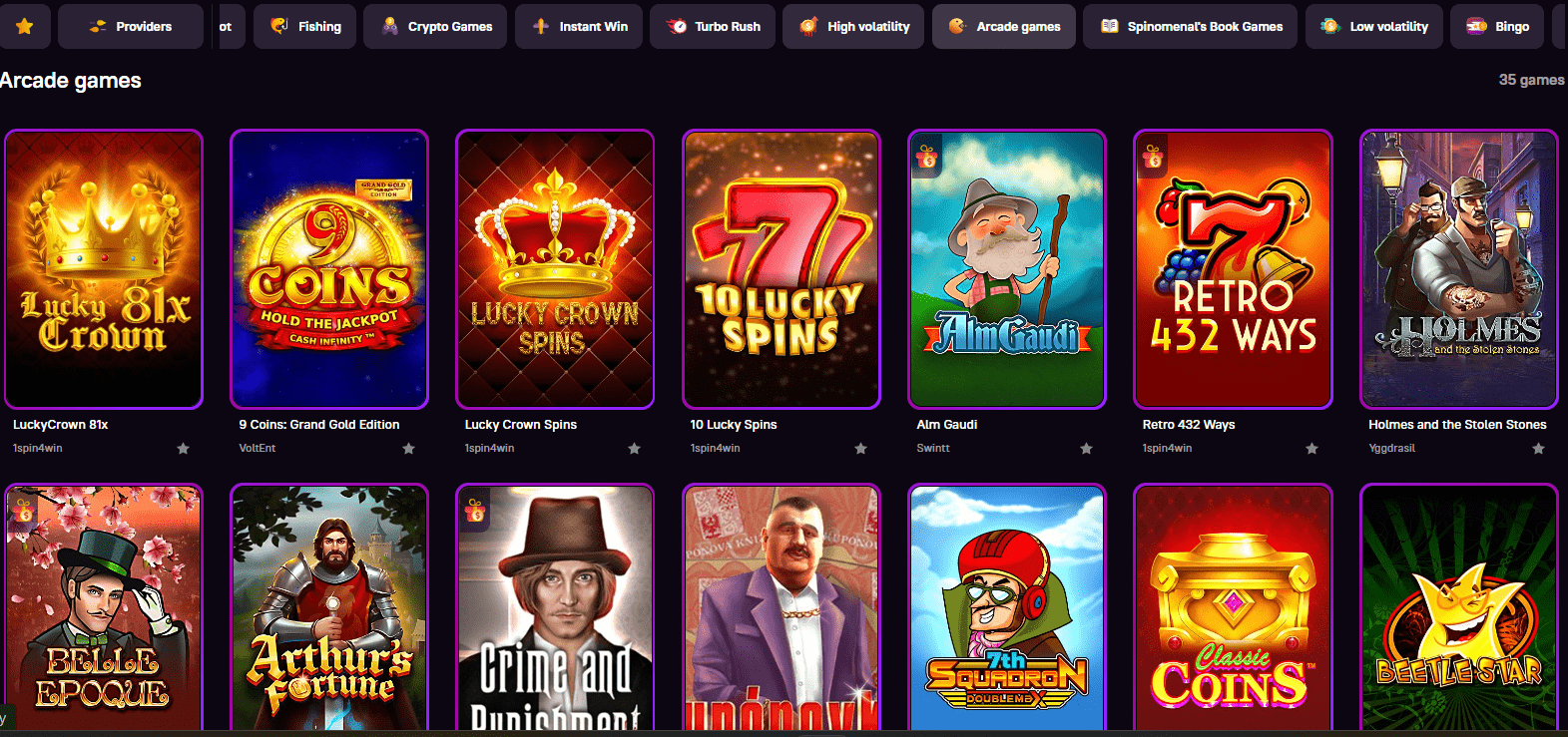 Zoome Casino Arcade Games
