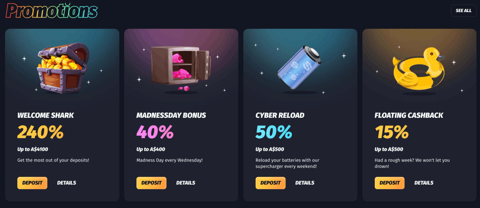 WinShark Casino Bonuses