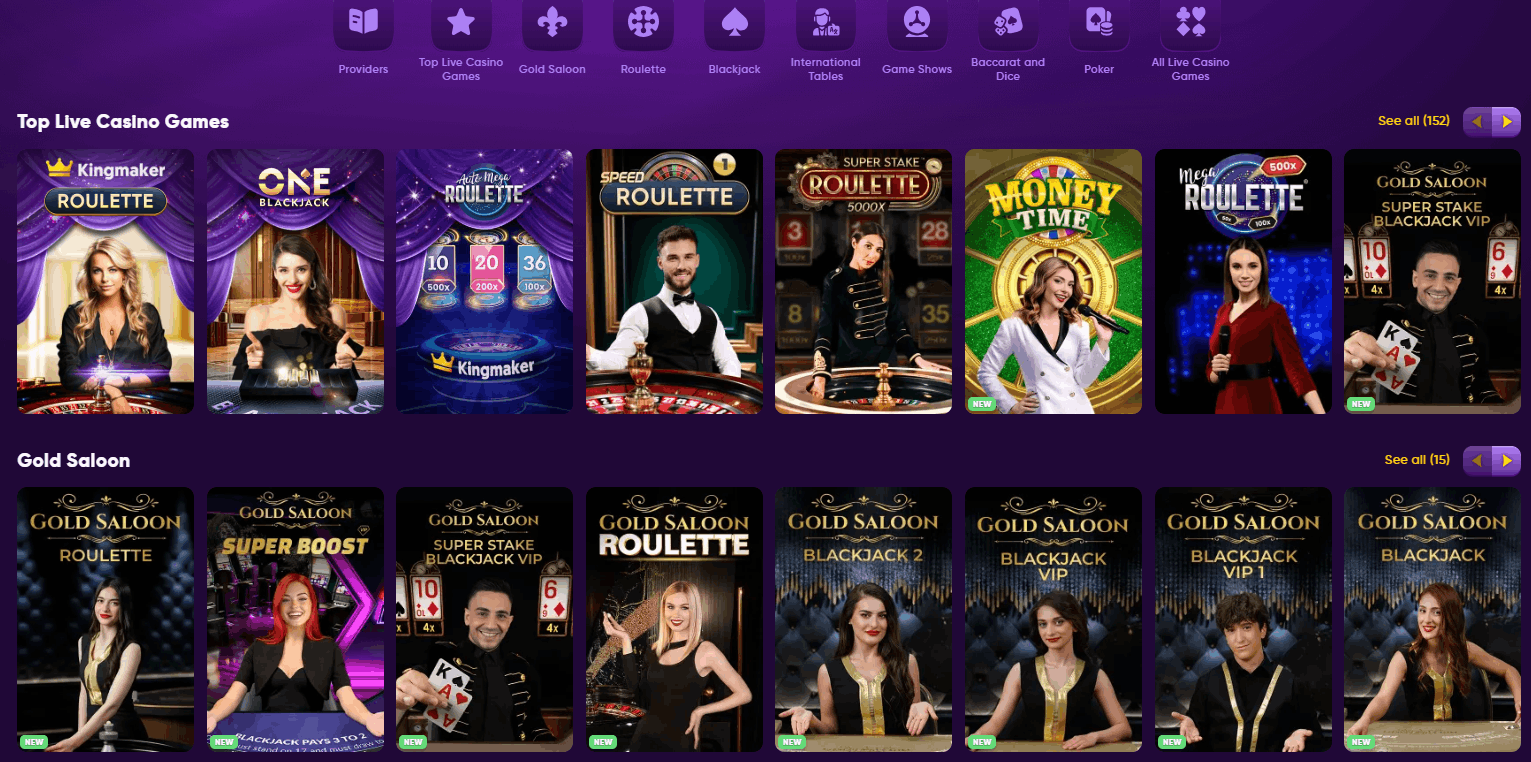 KingMaker Casino Live Dealer Games
