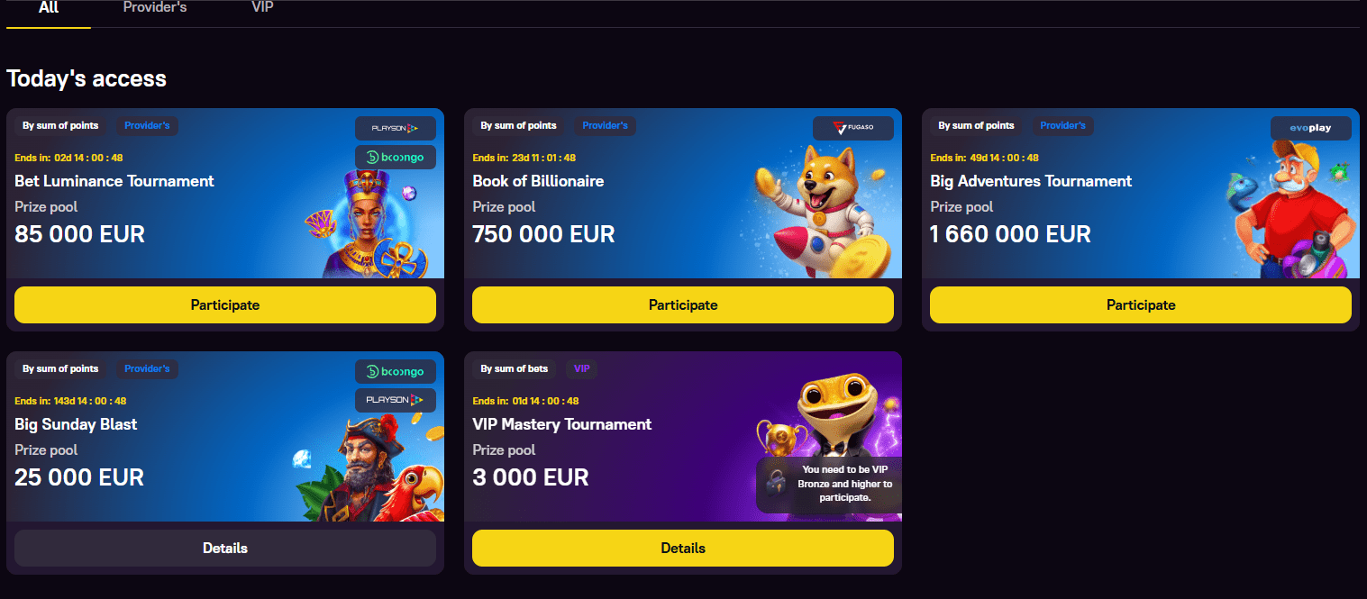 Zoome Casino Tournaments