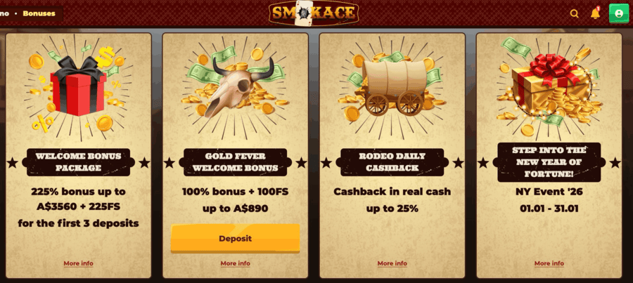 Smokace Casino Bonuses