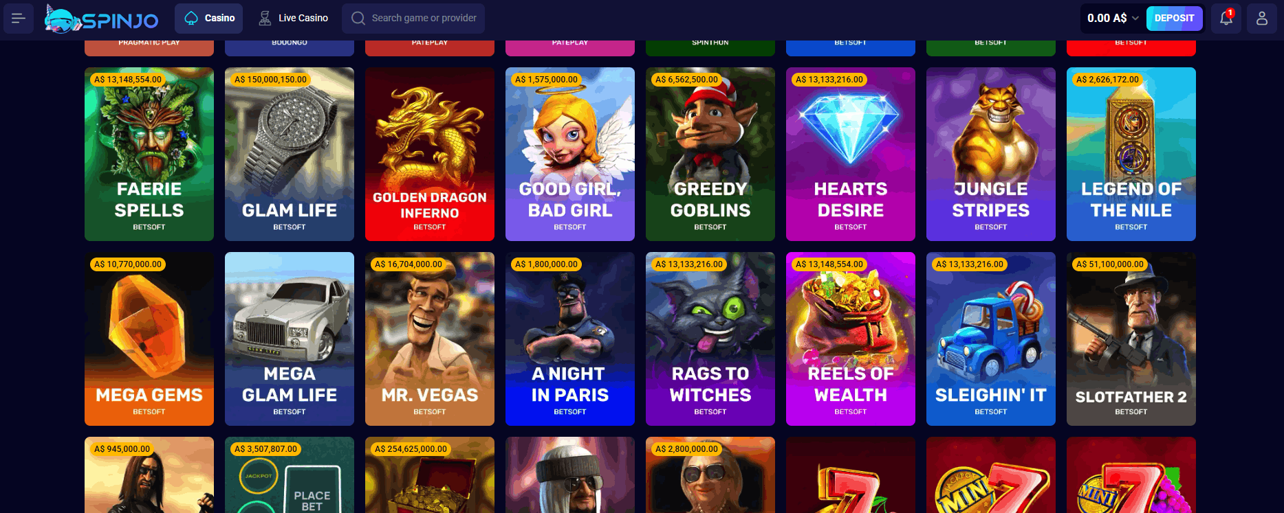 Spinjo Casino Real Money Jackpots