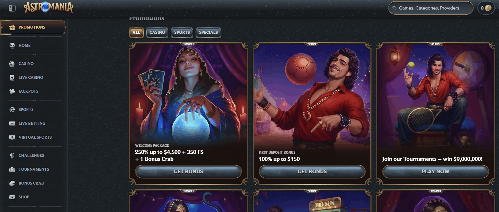 AstroMania Casino Bonuses