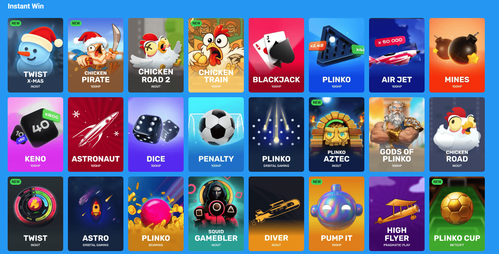 Lucky Vibe Casino Plinko games