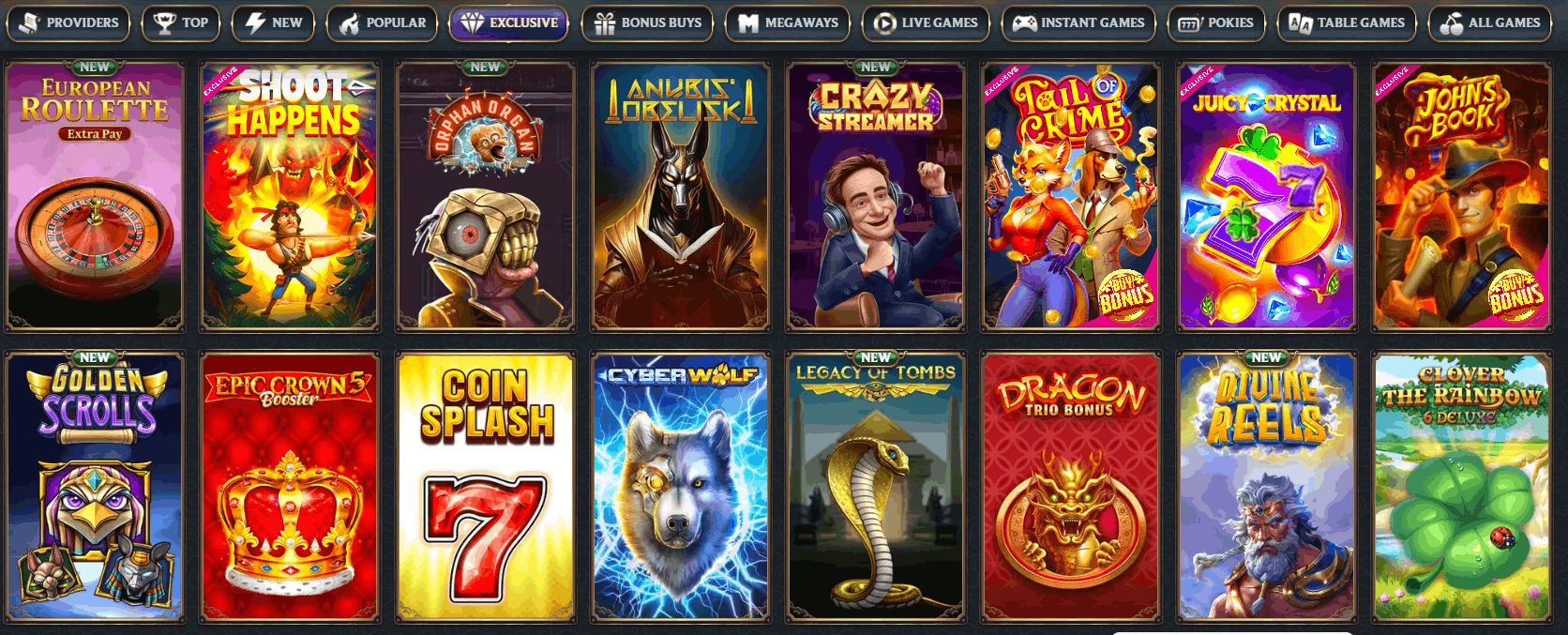 AstroMania Casino Exclusive Games