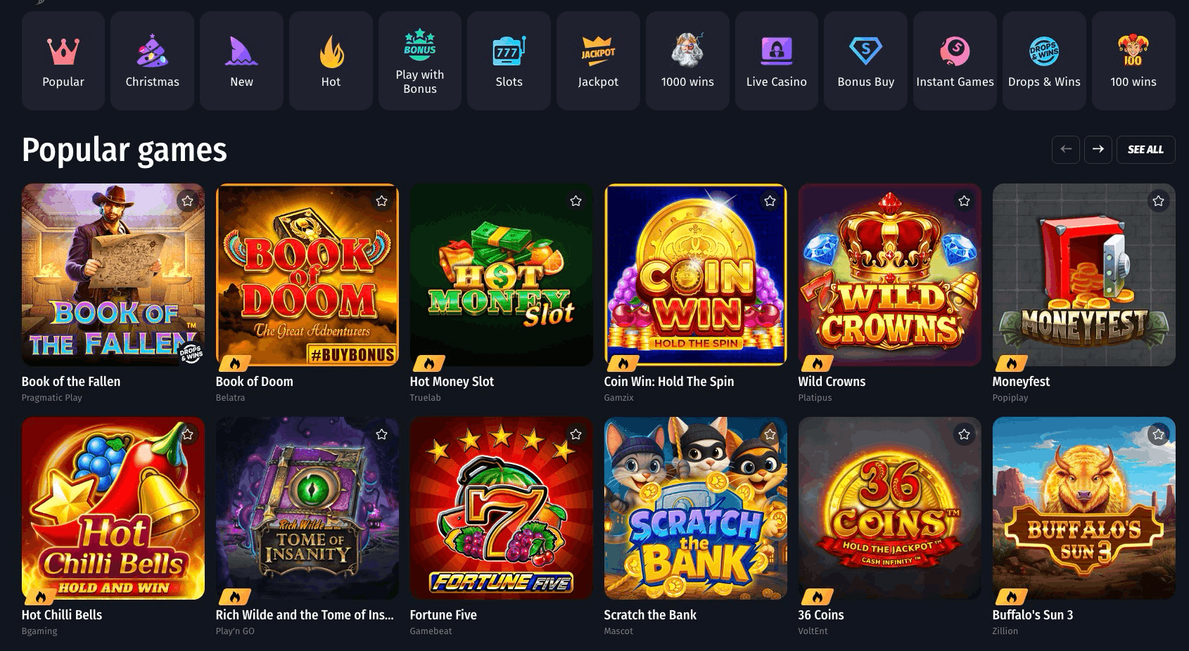 WinShark Casino Real Money Games