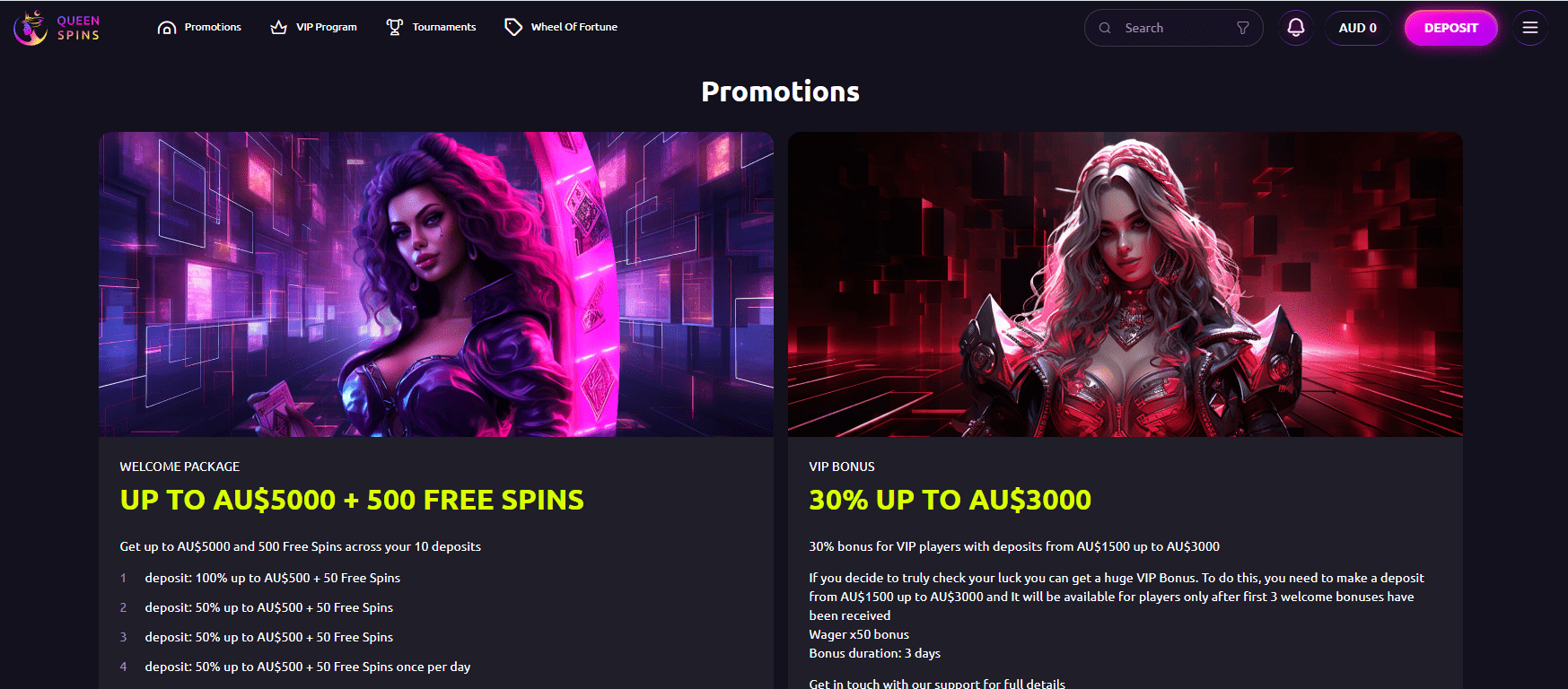 Queenspins Casino Bonuses