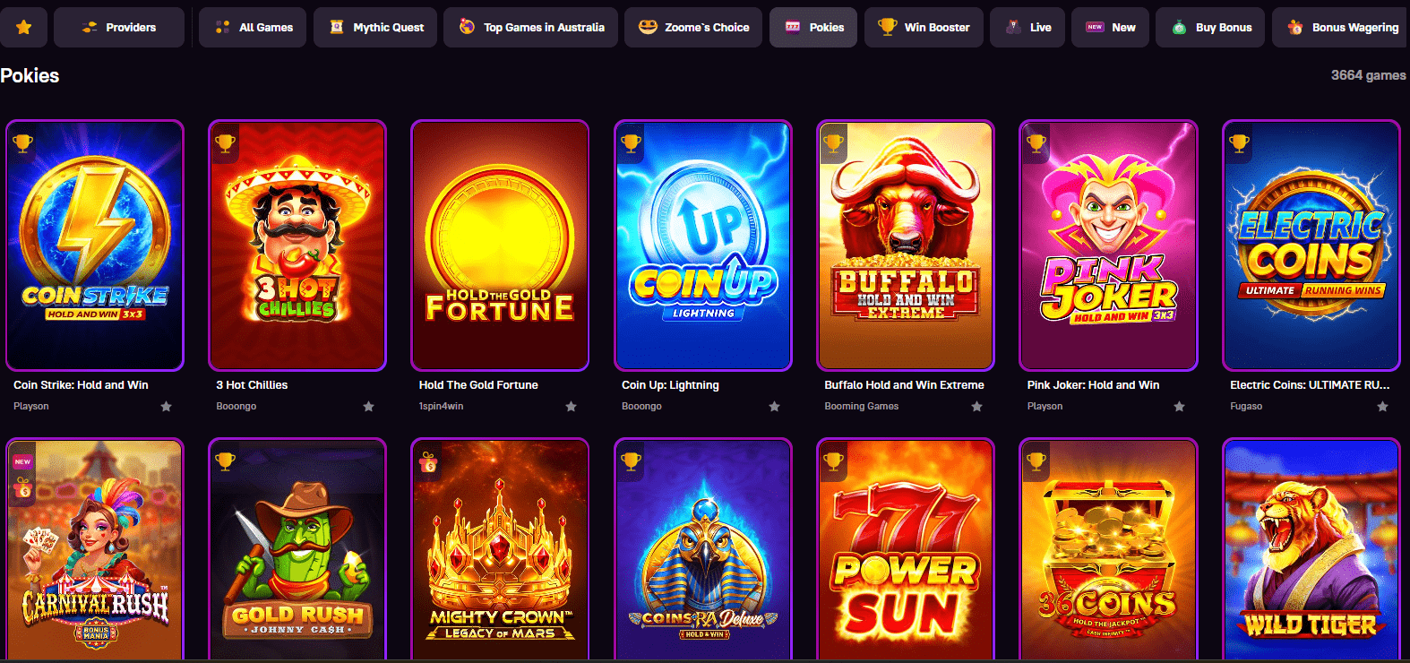 Zoome Casino Online Pokies