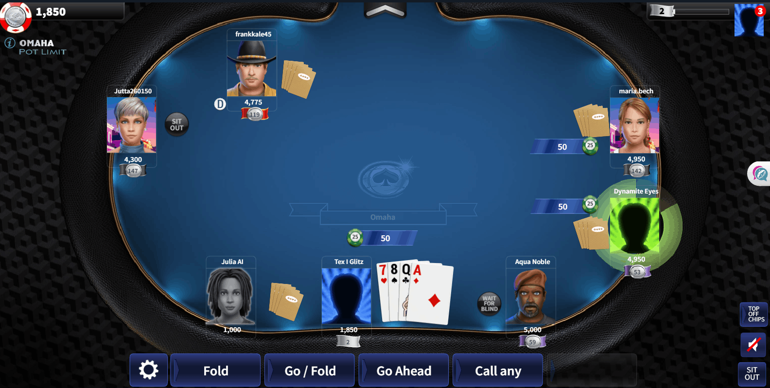 Omaha Poker 4 hole cards