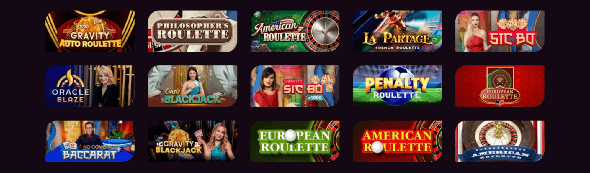 Casinonic live casino games