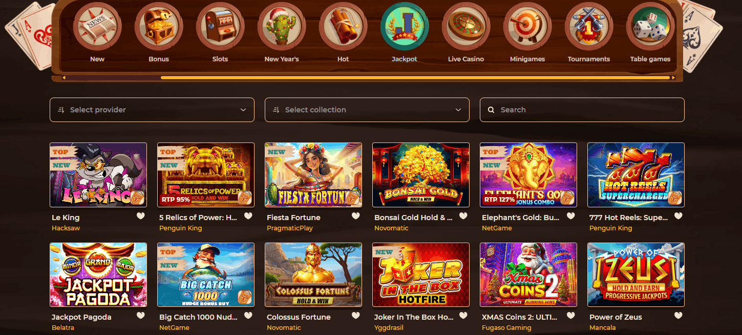 Smokace Casino Jackpots