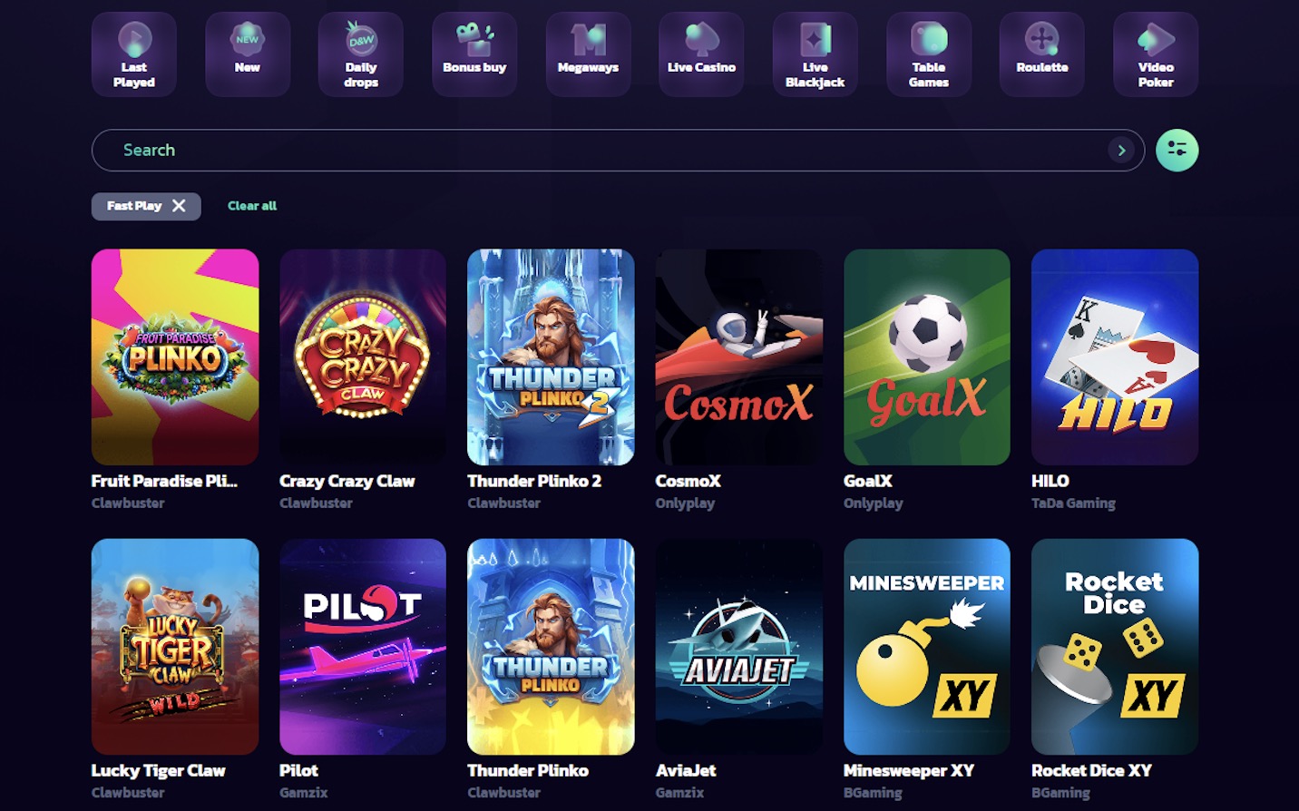 21Bit Casino fast games