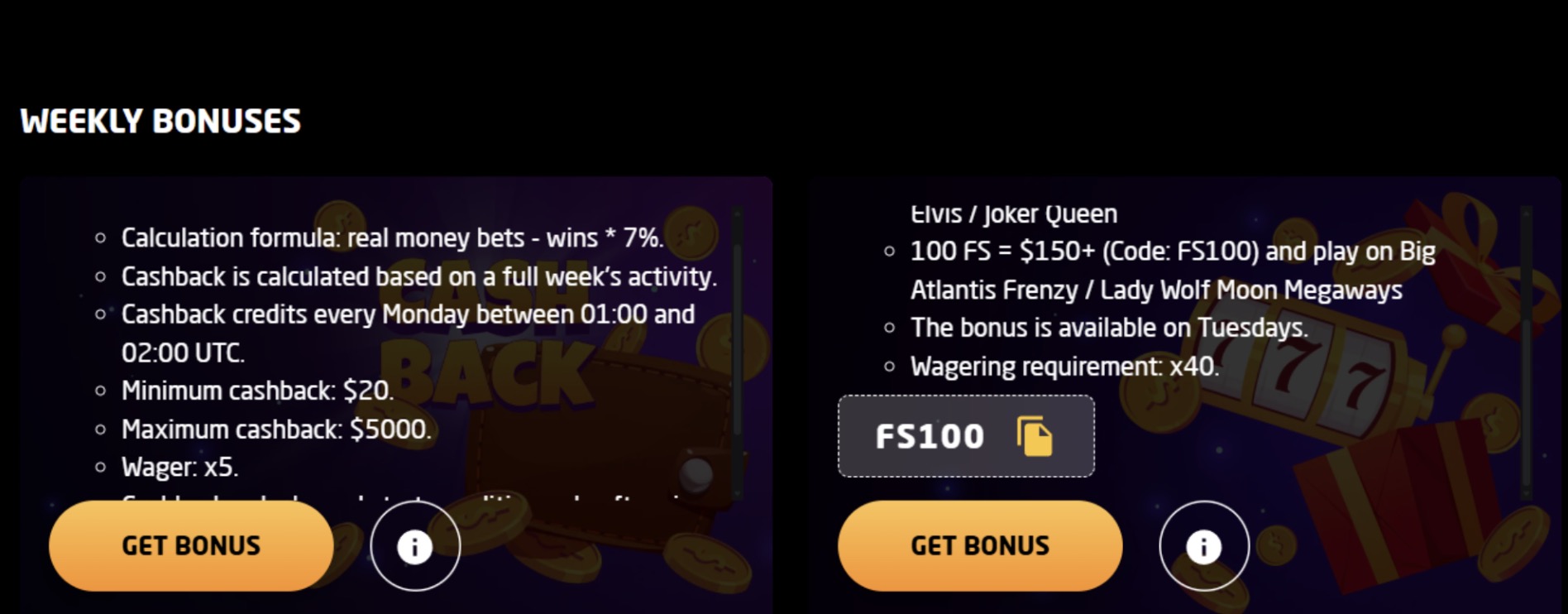Stay Casino bonuses