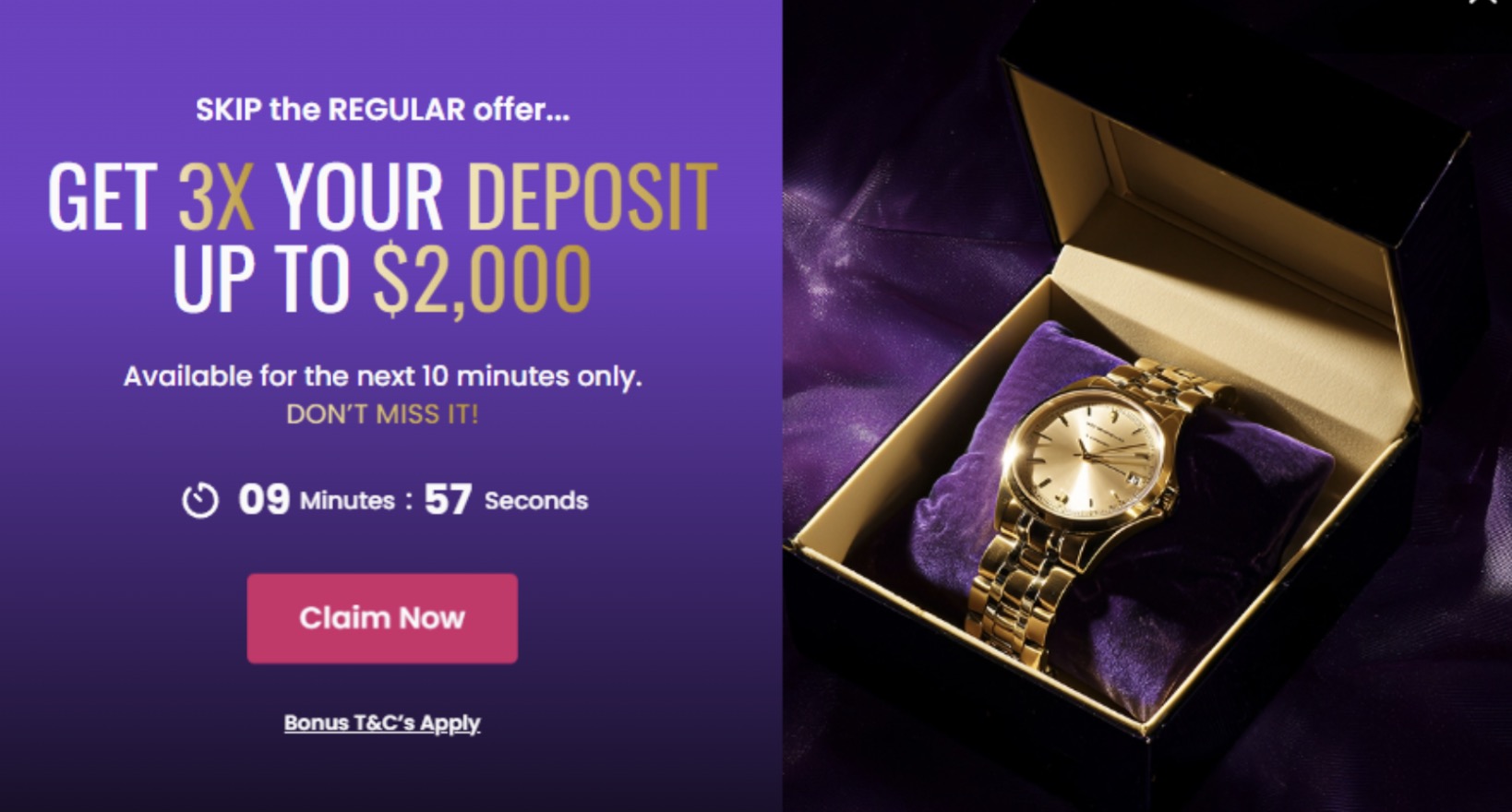 Vegas Now casino exclusive welcome bonus