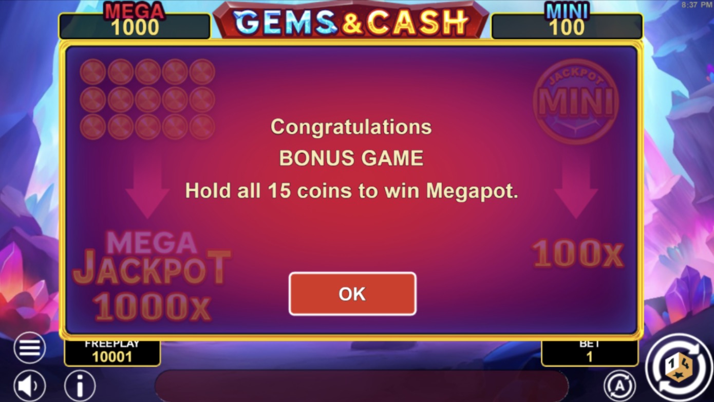 Gems and Cash: Hold and Win