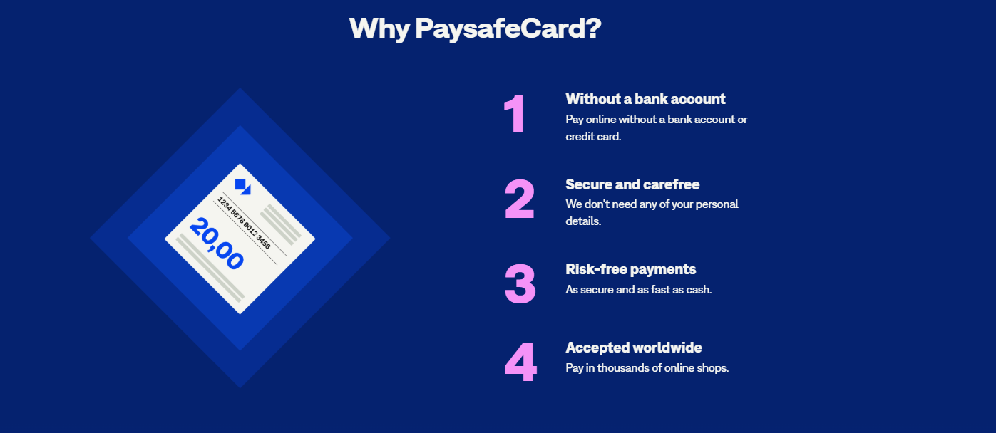 Reasons to use Paysafecard