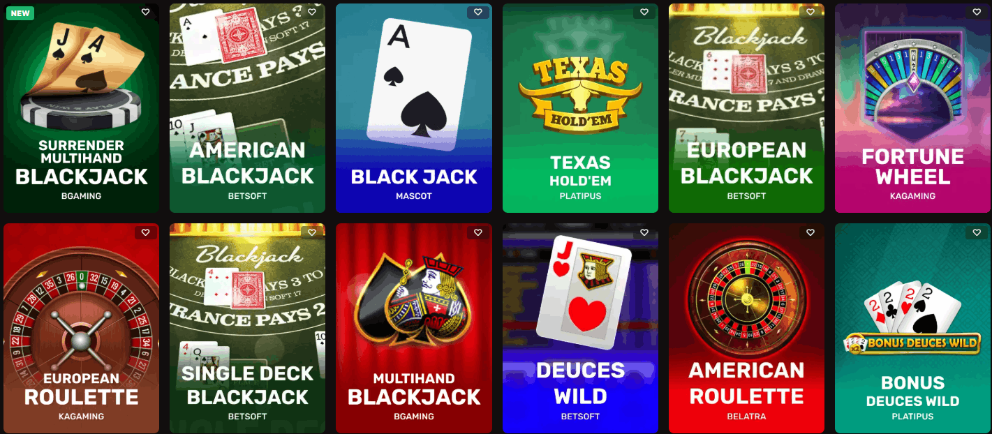 CrownGold Casino table games